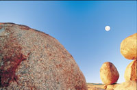 The Devils Marbles on the Stuart Highway also known as The Explorers Way from Darwin to Alice Springs - NT Tourism.